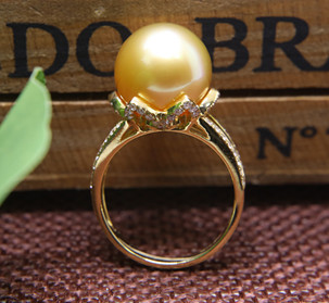 南洋金珍珠戒指